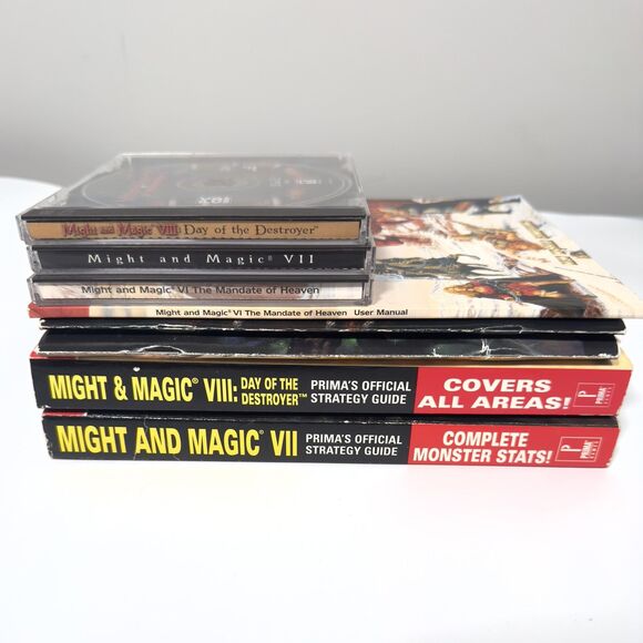 Vintage Might and Magic VI VII VIII PC CD-ROM Lot Prima Guides Games Manuals Map - Picture 11 of 12